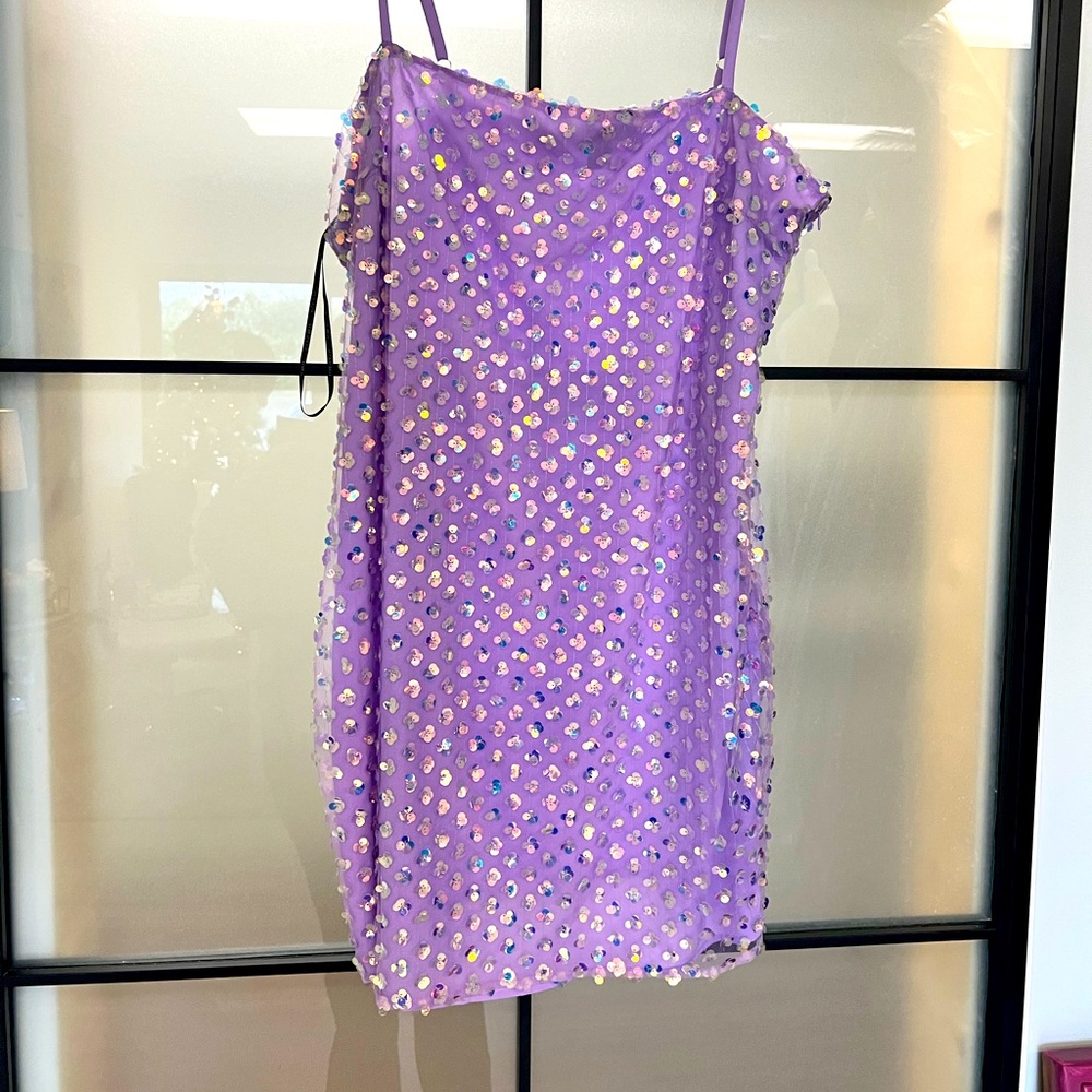 Forever 21 plus size purple lavender sequin mini dress